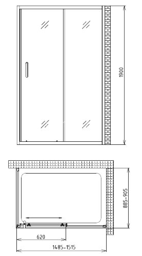 Душевой уголок Gemy Victoria S30191CM-A90M