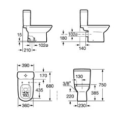 GIRALDA Бачок, двойной слив 3/6л