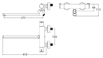 Смеситель Lemark Yeti LM7834C для ванны, термостатический