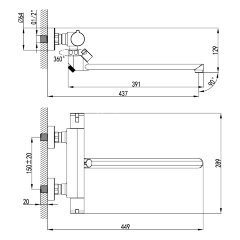 Смеситель Lemark Yeti LM7834C для ванны, термостатический