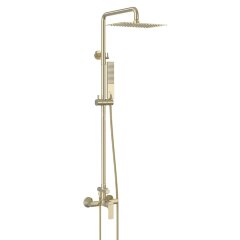 Смеситель Lemark Ursus LM7260BG для душа с регулируемой высотой штанги и верхней душевой лейкой &quot;Тро