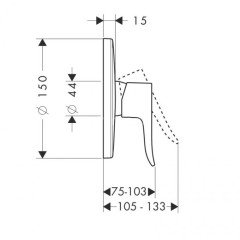 31685000 Metris Смеситель для душа, однорычажный, СМ