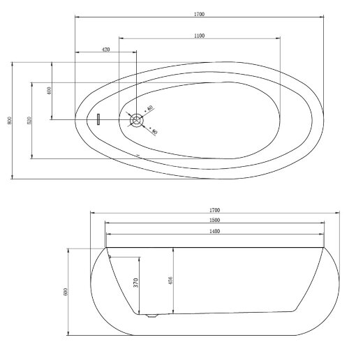 Акриловая ванна ABBER AB9243