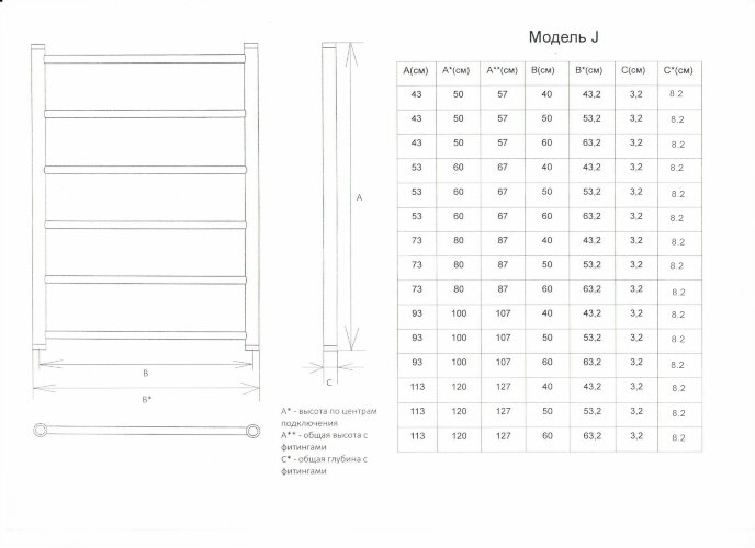 Полотенцесушитель водяной ДВИН J лесенка 60/50, полированный (4627085971061)