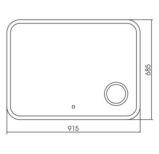 Зеркало AZARIO Эльза 915х685 c подсветкой и диммером, сенсорный выключатель (ФР-00002157)