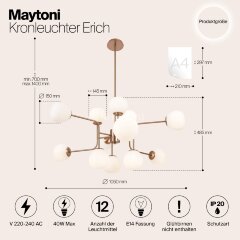 Потолочная люстра Maytoni MOD221-PL-12-G