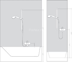27724000 Croma 100 Душевой набор Croma 100 1jet/Unica'C 0,90 м, ½’