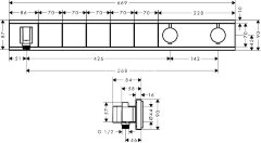 Hansgrohe 15358400 RainSelect Термостат, скрытого монтажа, для 5 потребителей, белый/хром