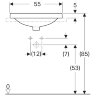 Раковина Geberit VariForm 55х45 см, встраиваемая, белая (500.720.01.2)