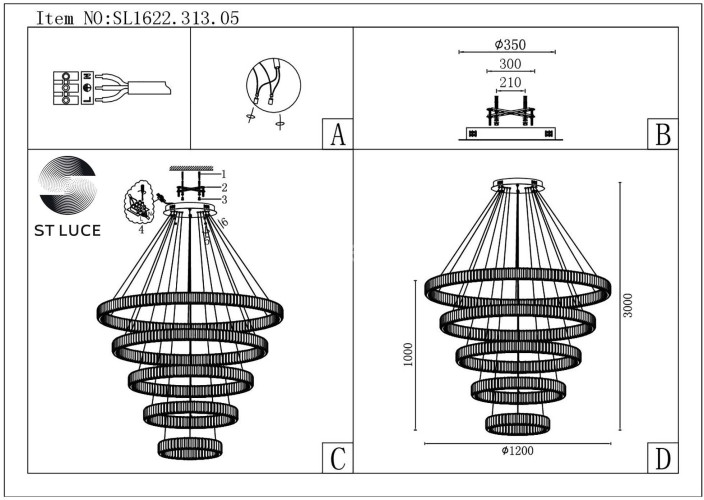 Подвесная люстра ST Luce SL1622.313.05