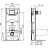 Комплект унитаза с инсталляцией Ideal Standard Tesi Aqua Blade с сиденьем Микролифт и Белой клавишей