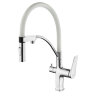 Смеситель Lemark Comfort LM3074C-White для кухни с гибким изливом, с подключением к фильтру с питьев