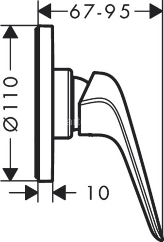 Hansgrohe 71063000 Novus Смеситель для душа с маленькой розеткой, СМ, хром