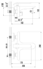 Смеситель Lemark Melange LM4914CW для ванны