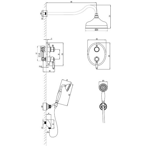 Смеситель Lemark Villa LM4829C для душа, встраиваемый