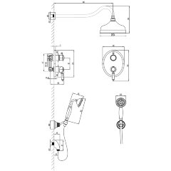 Смеситель Lemark Villa LM4829C для душа, встраиваемый