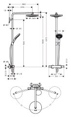 27129400 Raindance Select S 240 2jet Showerpipe, ½’, белый/хром