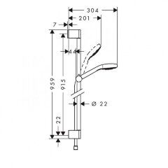 26572400 Croma Select S Душевой набор Croma Select S Vario 0.90м