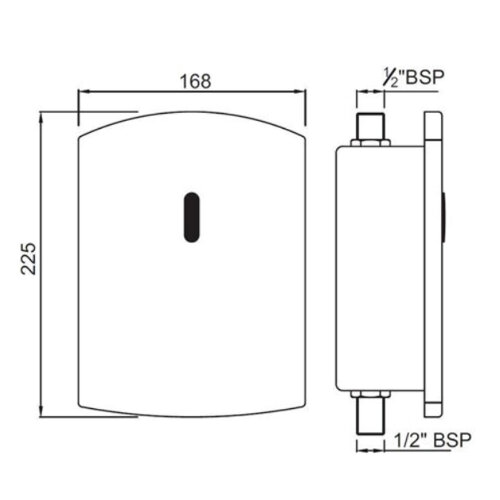 Электронная панель Jaquar с бесконтактным смывом для писсуара Sensor питание от батареек, латунь (SN