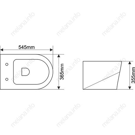 Унитаз подвесной MELANA MLN-T2115 крышка дюропласт