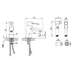 Смеситель Lemark Atlantiss LM3216C для раковины с гигиеническим душем