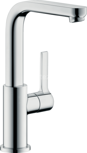 31161000 Metris S Смеситель для раковины, однорычажный, поворотный излив 120°, со сливным клапаном P