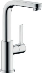 31161000 Metris S Смеситель для раковины, однорычажный, поворотный излив 120°, со сливным клапаном P