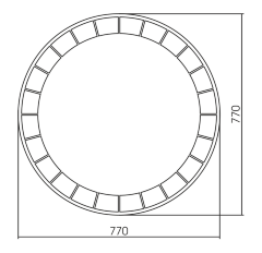 Зеркало AZARIO Пандора d770 c подсветкой и диммером, сенсорный выключатель (LED-00002504)