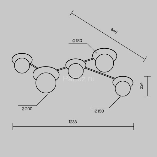 Потолочная люстра Maytoni MOD291CL-05BS1