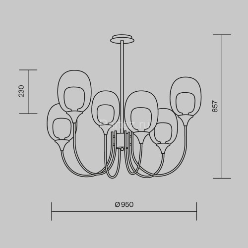 Потолочная люстра Maytoni MOD016PL-06BS