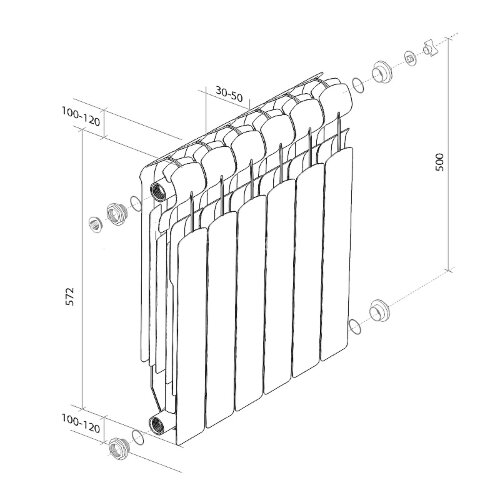 Биметаллический радиатор Royal Thermo Indigo Super Plus 500/100-12