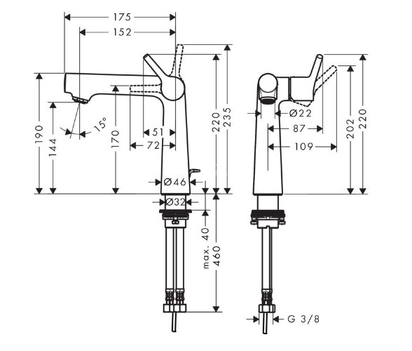 72113000 Talis S 140 смеситель для раковины