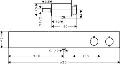 13108000 ShowerTablet Термостат ShowerTablet 600, для 2 потребителей, ВМ, хром