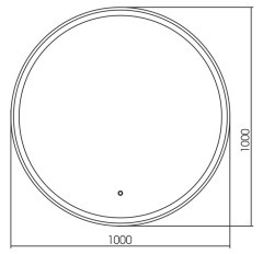 Зеркало AZARIO Перла d1000 c подсветкой и диммером, сенсор выключатель (LED-00002464)