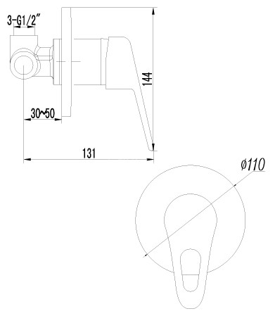 Смеситель Lemark Luna LM4123C для душа, встраиваемый