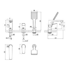 Смеситель Lemark Bronx LM3745BL на борт ванны