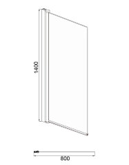 Шторка для ванны Azario Merrit 80х140 цвет профиля черный (AZ-NF6211-1 800 BLACK)