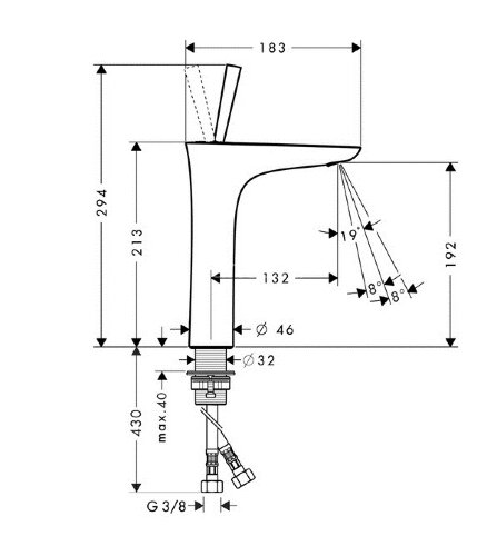 15081000 PuraVida Однорычажный смеситель для раковины 200