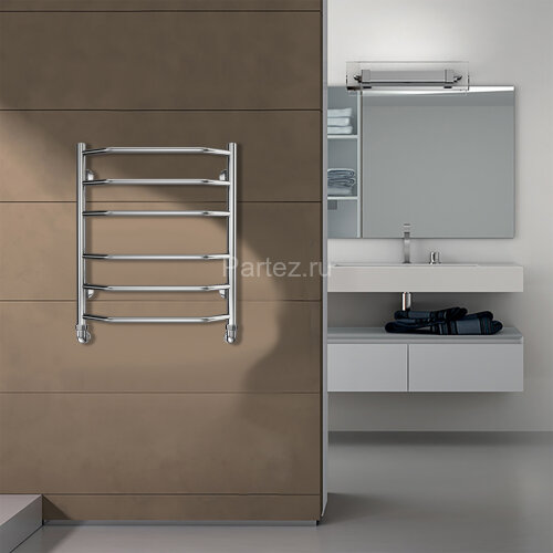 Полотенцесушитель водяной AZARIO RAVENNA 500/600 6 секций, нижнее/диагональное подключение, 1/2", хр