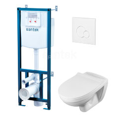 Пэк Santek &quot;Бореаль&quot; rimless подвесной, безободковый унитаз с тонким сиденьем, инсталляция, панель б