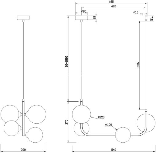 Подвесная люстра Freya FR4005PL-04B
