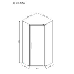 Душевое ограждение Loranto NEO 90x90x195 прозрачное закаленное стекло 8 мм, Easy clean, профиль серебро, без поддона (CS-22108)