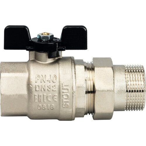 Кран шаровой полнопроходной с американкой 1. 1/4"" Stout