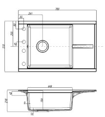 Кухонная мойка AQUATON Делия 78, цвет латте (1A715132DE260)