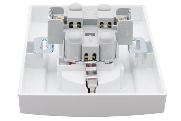 Розетка 2-м СП Минск 16А IP20 с заземл. защ. шторки бел. Basic EKF ERR16-128-100