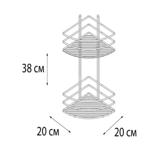 Полка корзина Fixsen двухэтажная, угловая, белая (FX-710W-2)
