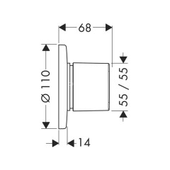 Hansgrohe 31634000 Metris Запорно/переключающий вентиль Trio/Quattro, СМ, 1/2