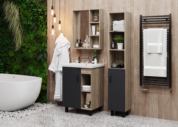 Тумба напольная Onika Тимбер 60.01 серый мат./дуб сонома (106116)