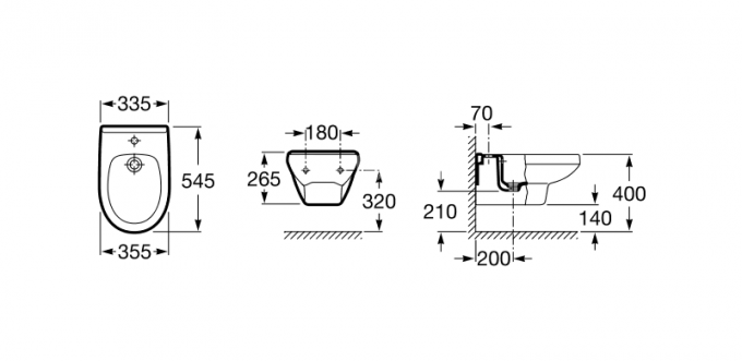 Биде подвесное Roca VICTORIA LAURA (7.3553.0.500.S)