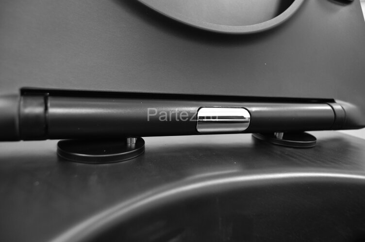 Унитаз подвесной Azario Gloria 480х370х360 безободковый, с сиденьем микролифт, чёрный матовый (AZ-20